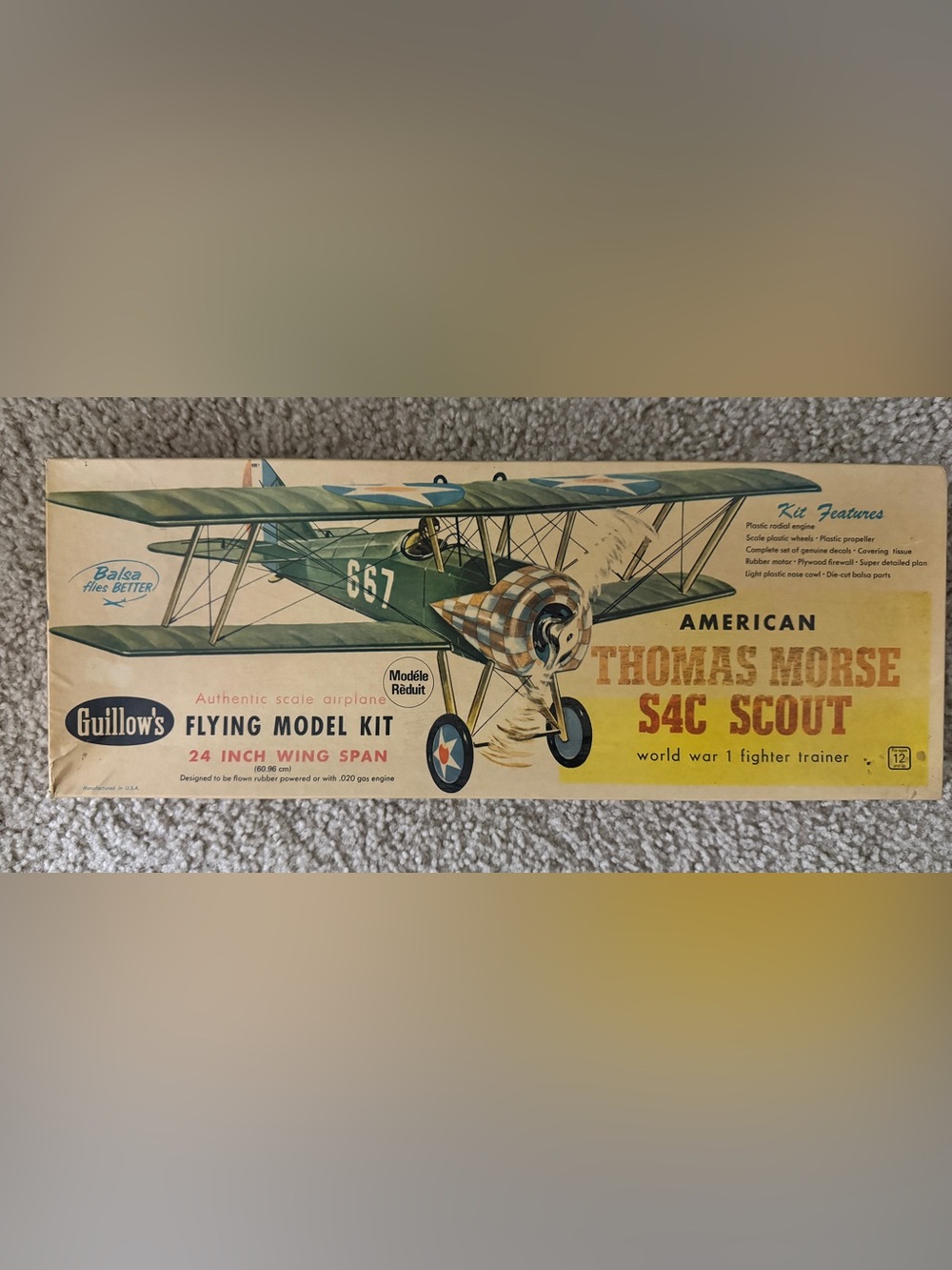 Thomas Morse S4C Scout Green Flying Model Kit - Classic Kids Building Set